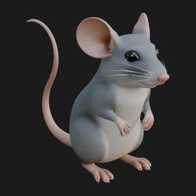 Field Mouse Statue Design 3 3D Print Model