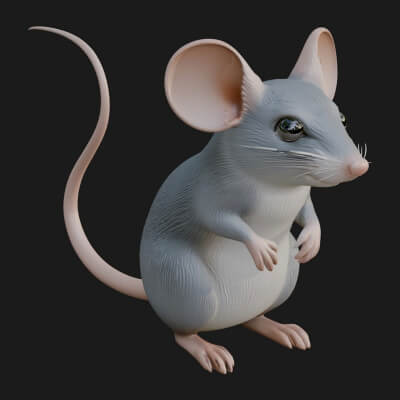 Field Mouse Statue Design 4 3D Print Model