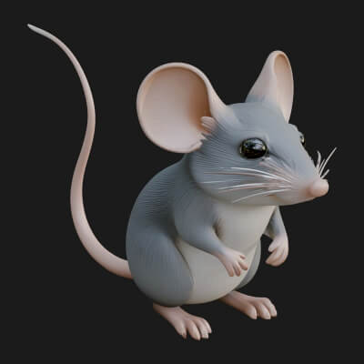 Field Mouse Statue Design 5 3D Print Model