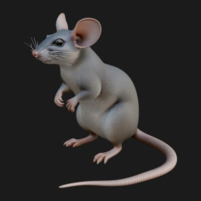 Field Mouse Statue Design 8 3D Print Model