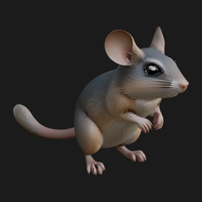 Field Mouse Statue Design 9 3D Print Model