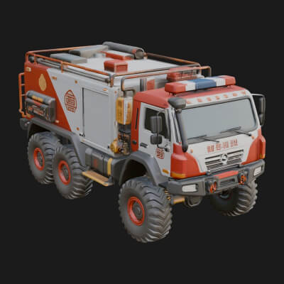 Fire Engine Model Design 13 3D Print Model
