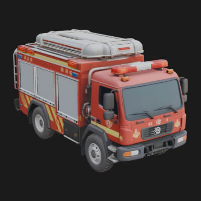 Fire Engine Model Design 14 3D Print Model