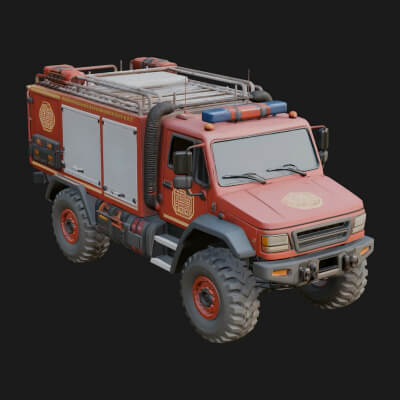 Fire Engine Model Design 15 3D Print Model