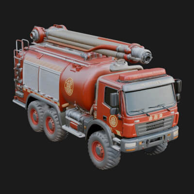Fire Engine Model Design 2 3D Print Model