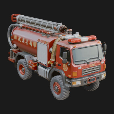 Fire Engine Model Design 22 3D Print Model