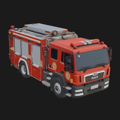 Fire Engine Model Design 24 3D Print Model