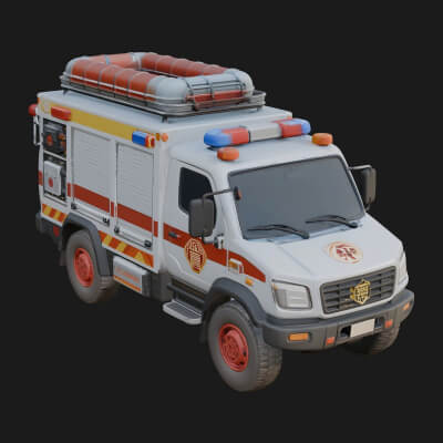 Fire Engine Model Design 26 3D Print Model