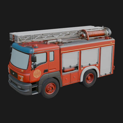 Fire Engine Model Design 27 3D Print Model