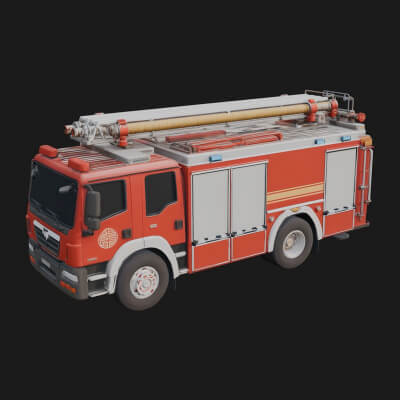 Fire Engine Model Design 28 3D Print Model