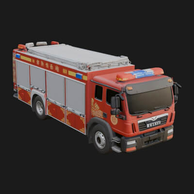 Fire Engine Model Design 5 3D Print Model