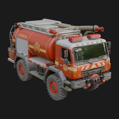 Fire Engine Model Design 8 3D Print Model