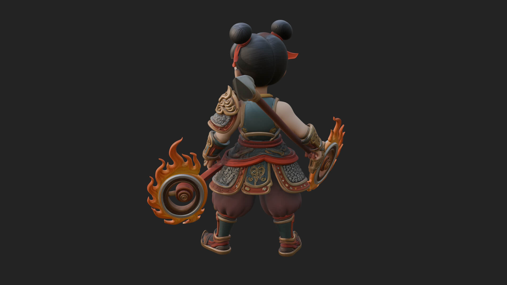 Fire Ring Boy Deity Statue Design 1 3D Print Model 3D Model