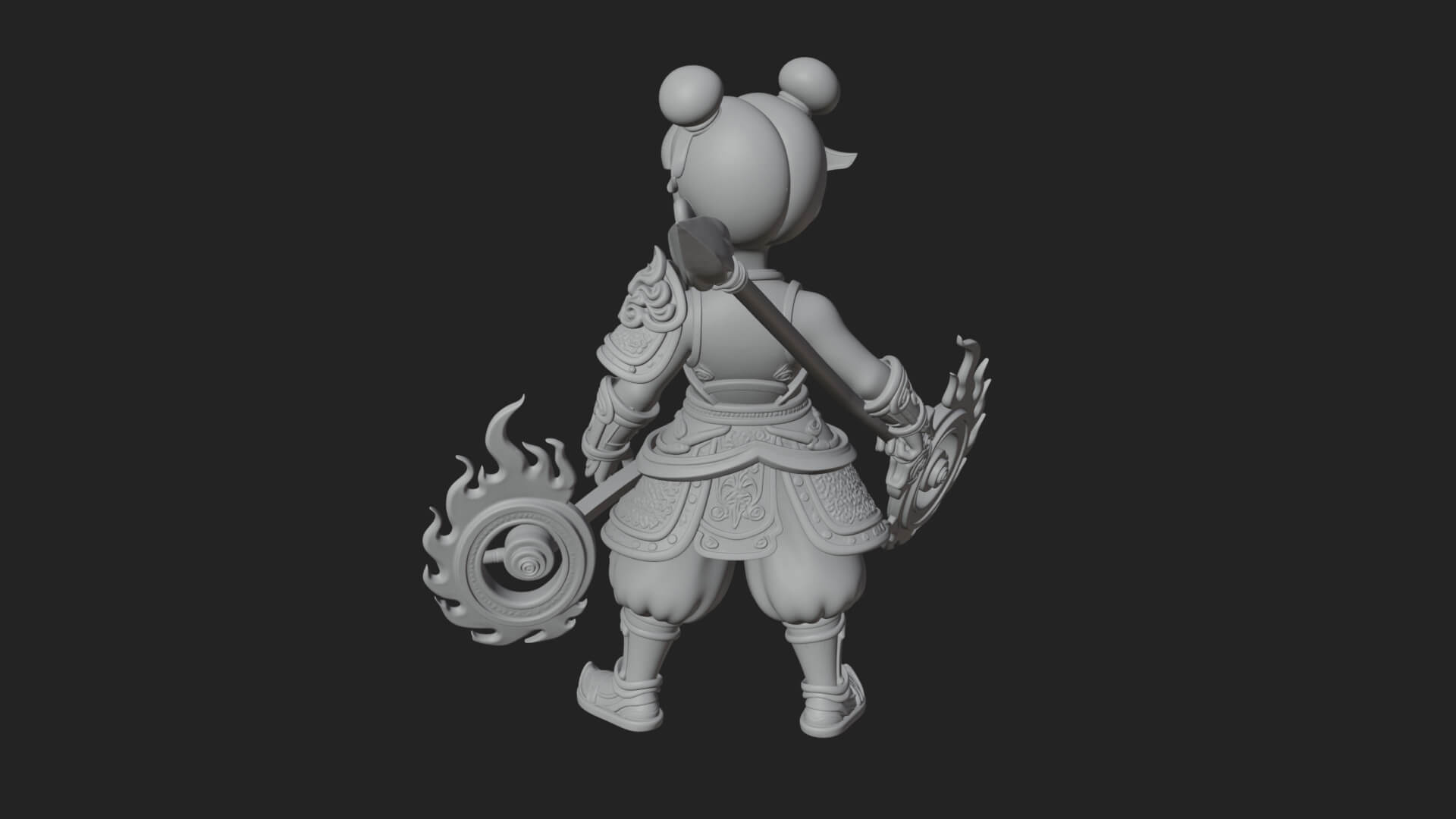 Fire Ring Boy Deity Statue Design 1 3D Print Model 3D Model
