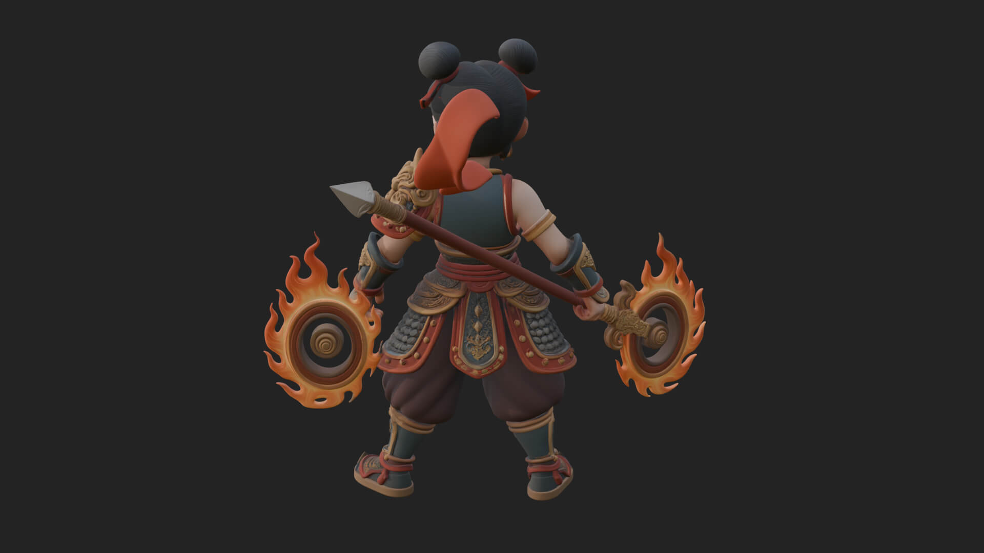 Fire Ring Boy Deity Statue Design 2 3D Print Model 3D Model