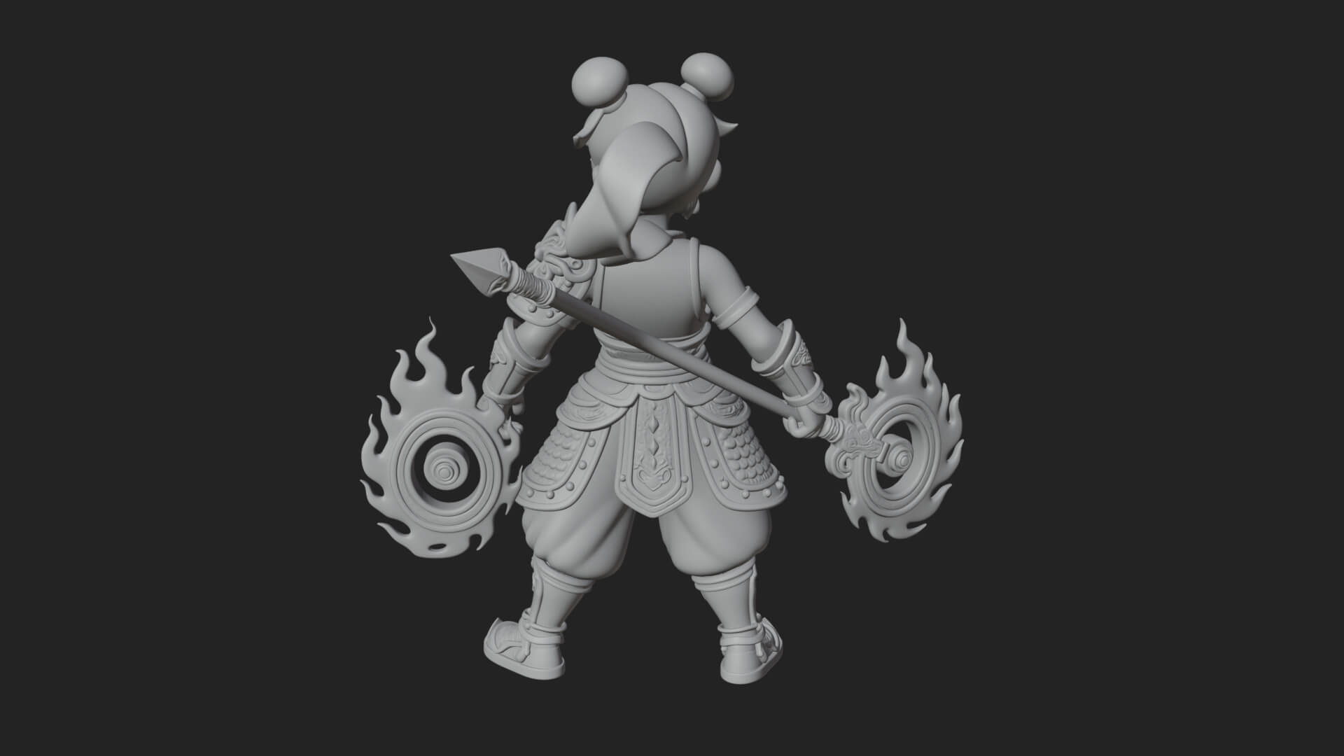 Fire Ring Boy Deity Statue Design 2 3D Print Model 3D Model