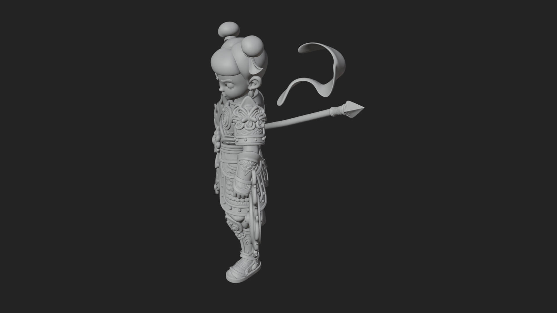 Fire Ring Boy Deity Statue Design 2 3D Print Model 3D Model