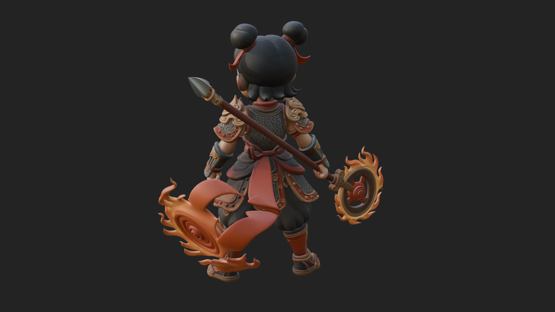 Fire Ring Boy Deity Statue Design 3 3D Print Model 3D Model