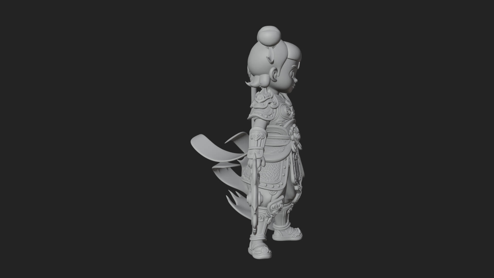Fire Ring Boy Deity Statue Design 3 3D Print Model 3D Model