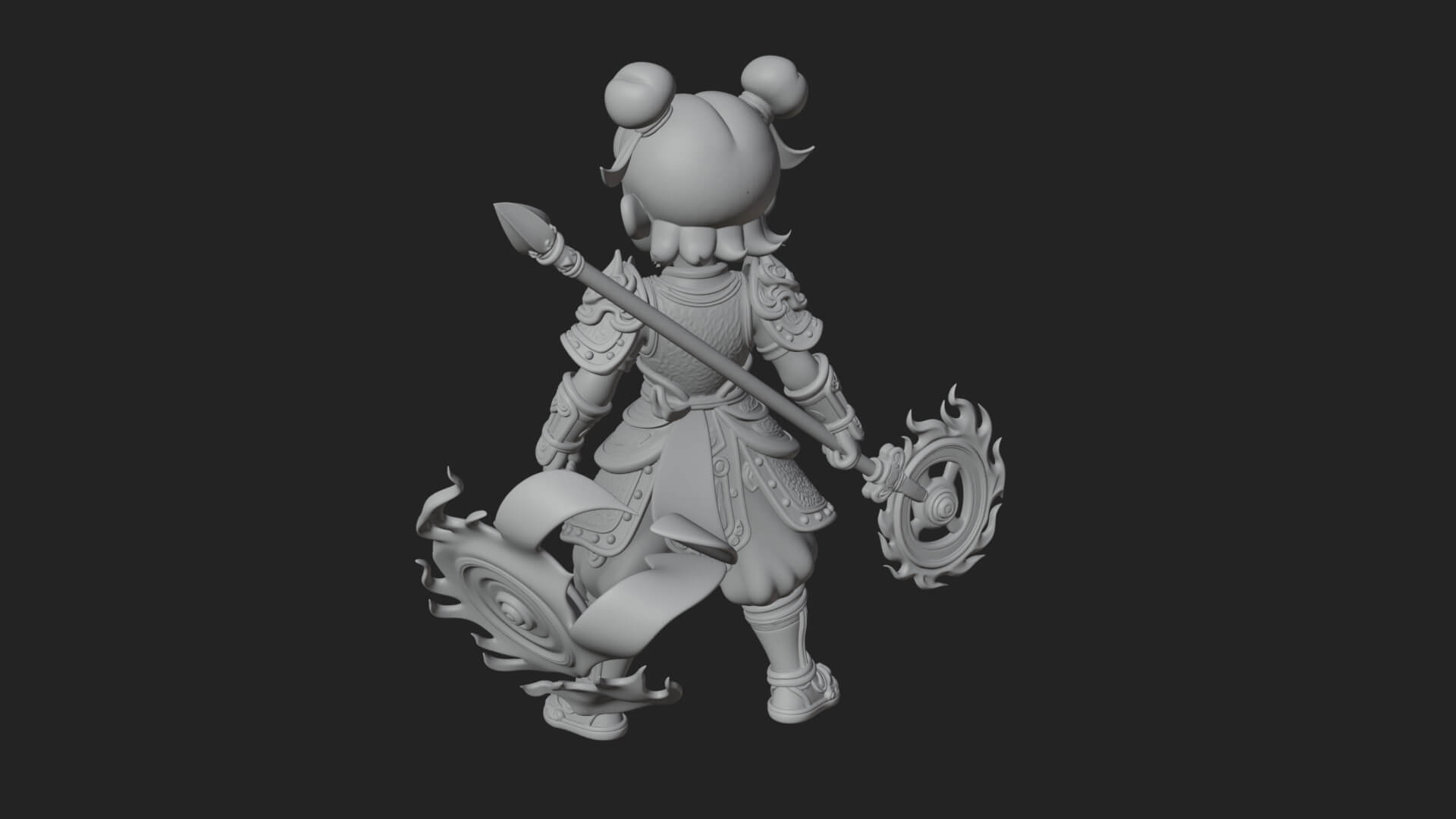 Fire Ring Boy Deity Statue Design 3 3D Print Model 3D Model