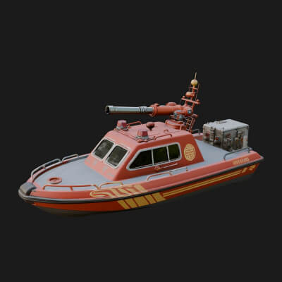 Fireboat Model Design 1 3D Print Model