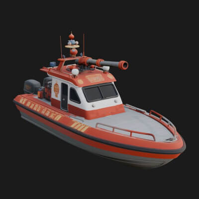 Fireboat Model Design 4 3D Print Model