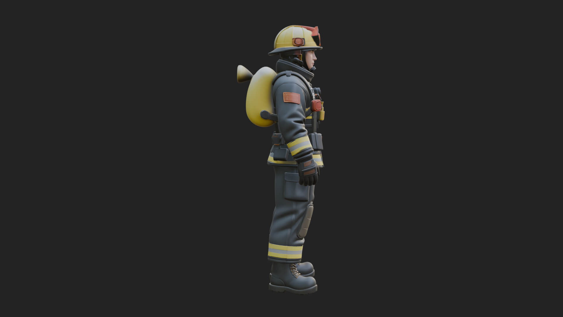 Firefighter Man Statue Design 4 3D Print Model 3D Model