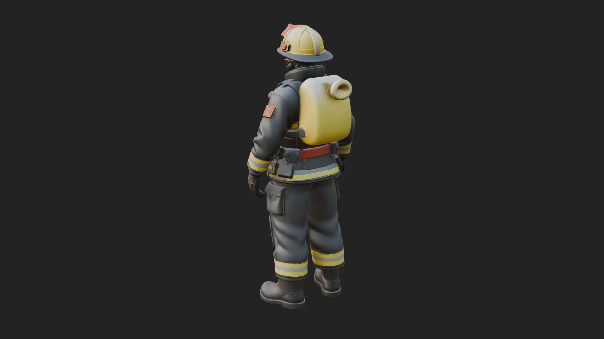 Firefighter Man Statue Design 4 3D Print Model 3D Model