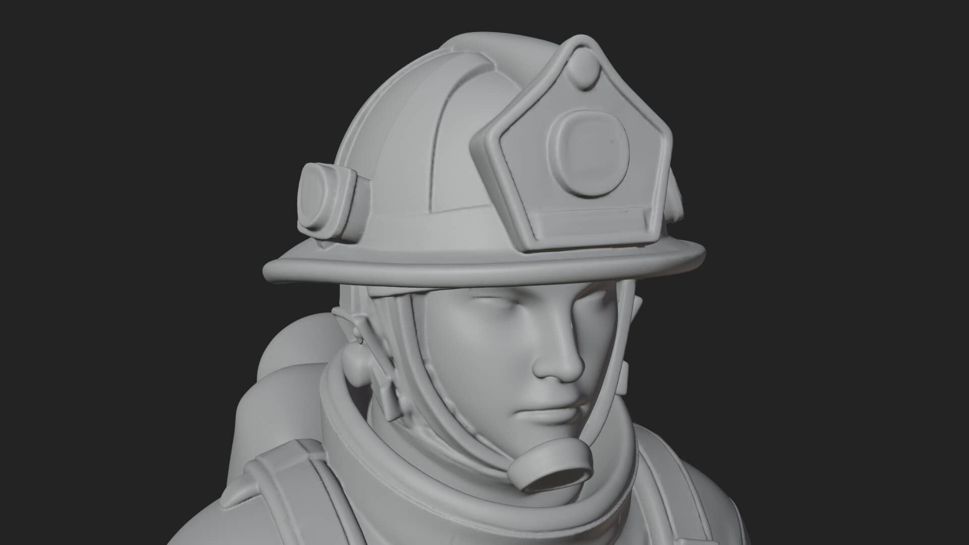 Firefighter Man Statue Design 4 3D Print Model 3D Model