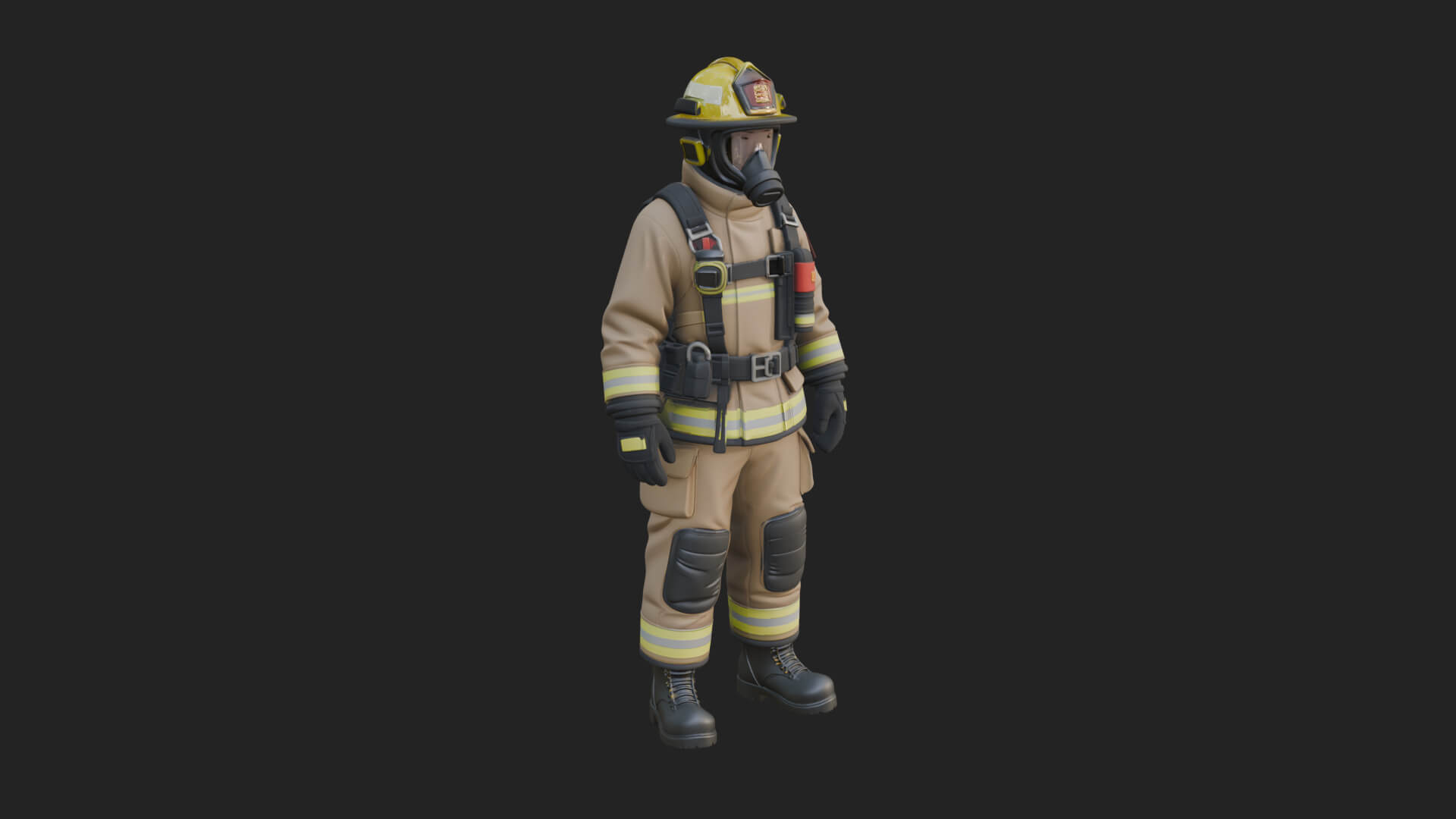 Firefighter Man Statue Design 5 3D Print Model 3D Model