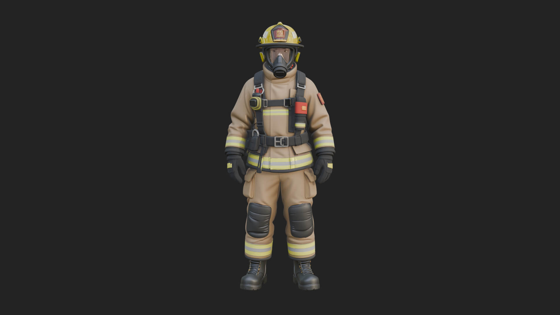 Firefighter Man Statue Design 5 3D Print Model 3D Model
