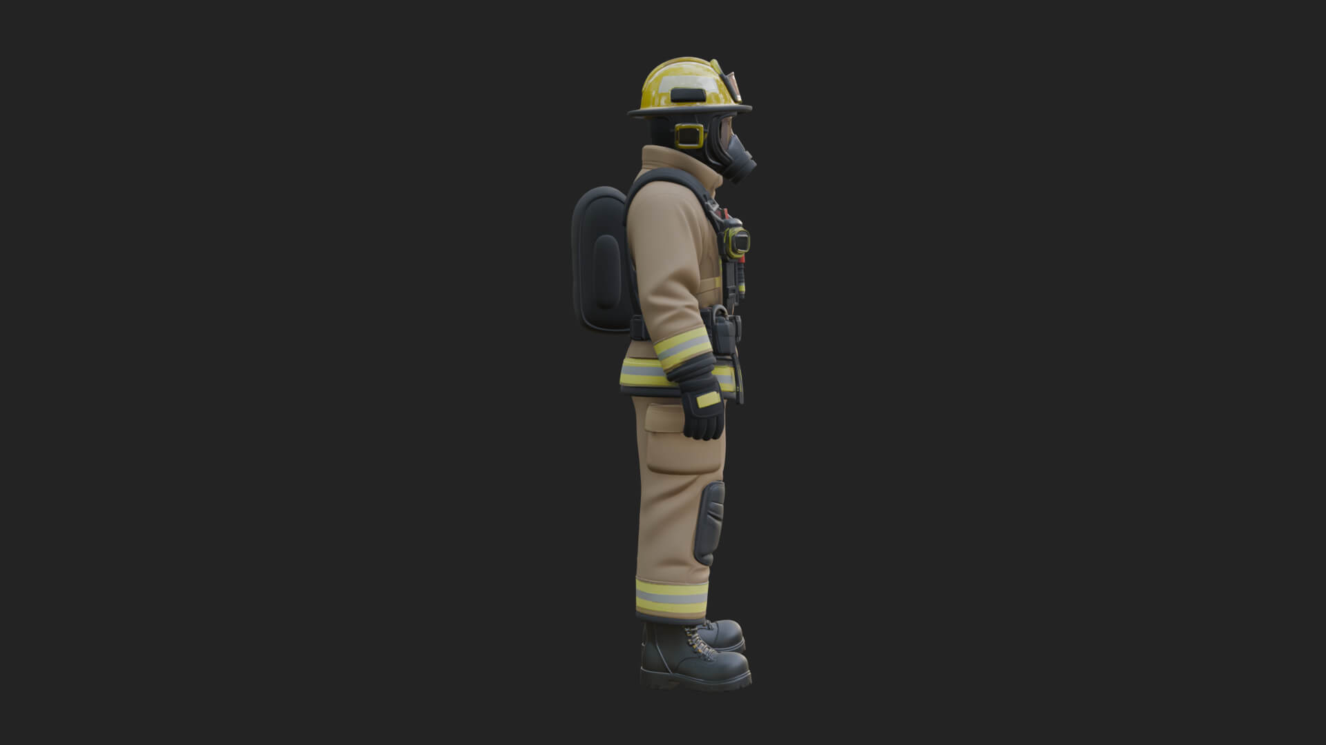 Firefighter Man Statue Design 5 3D Print Model 3D Model