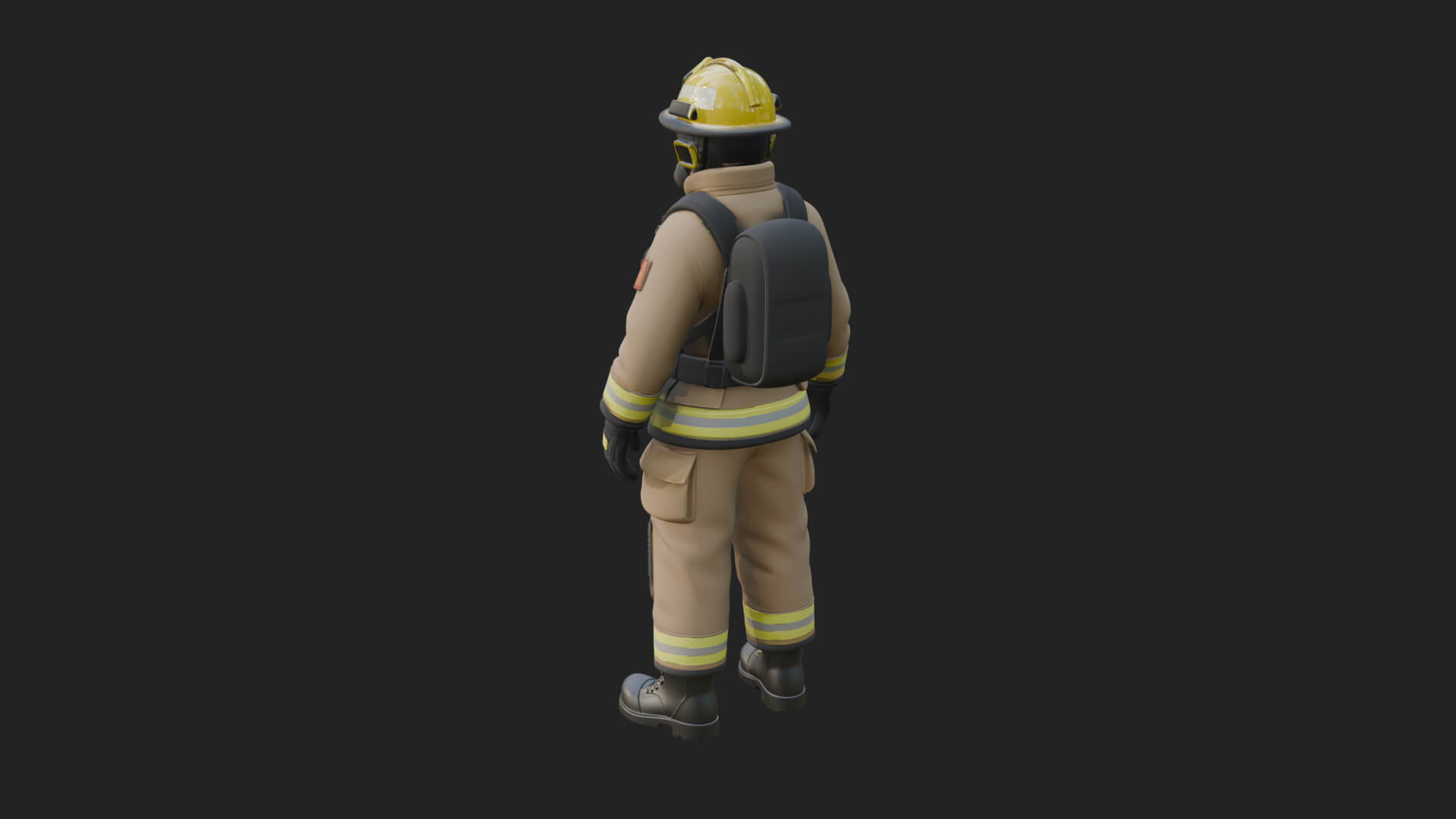 Firefighter Man Statue Design 5 3D Print Model 3D Model