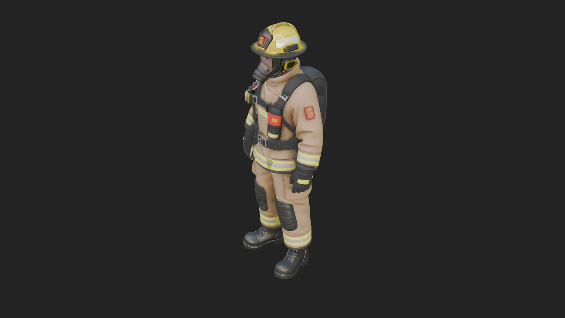 Firefighter Man Statue Design 5 3D Print Model 3D Model