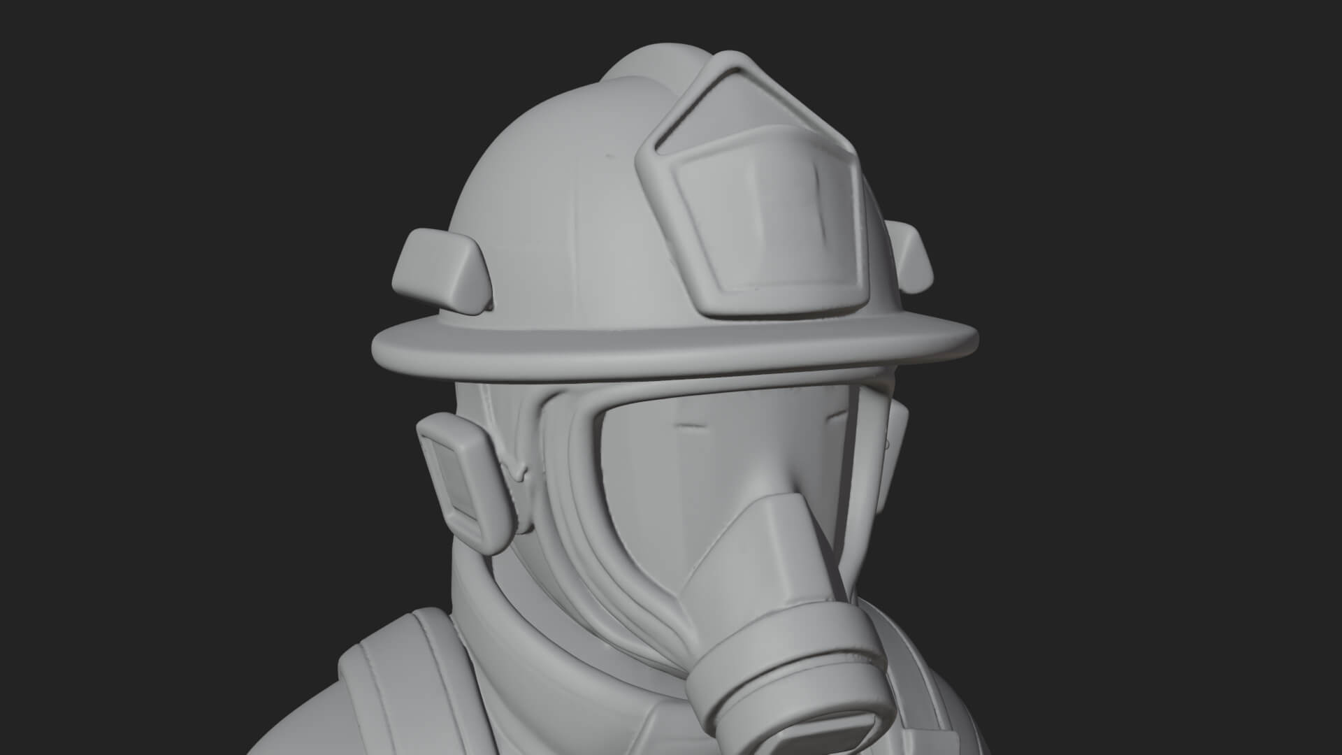 Firefighter Man Statue Design 5 3D Print Model 3D Model
