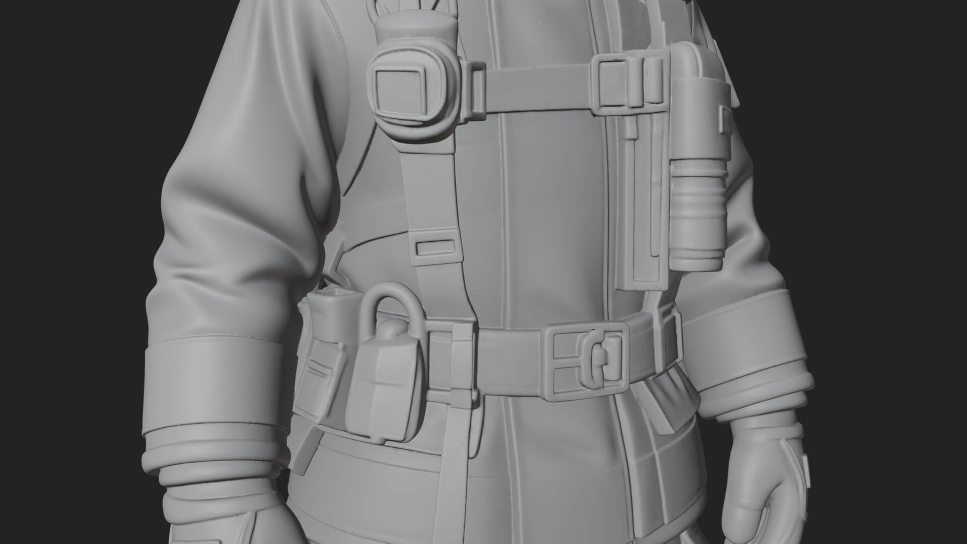 Firefighter Man Statue Design 5 3D Print Model 3D Model