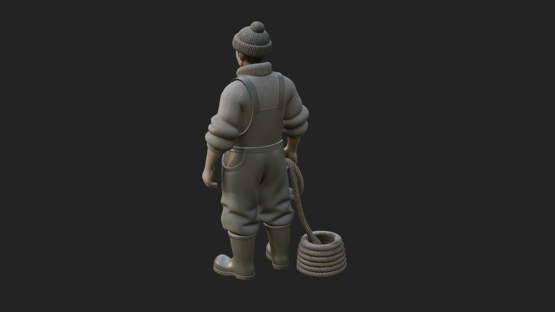 Fisherman Man Statue Design 5 3D Print Model 3D Model
