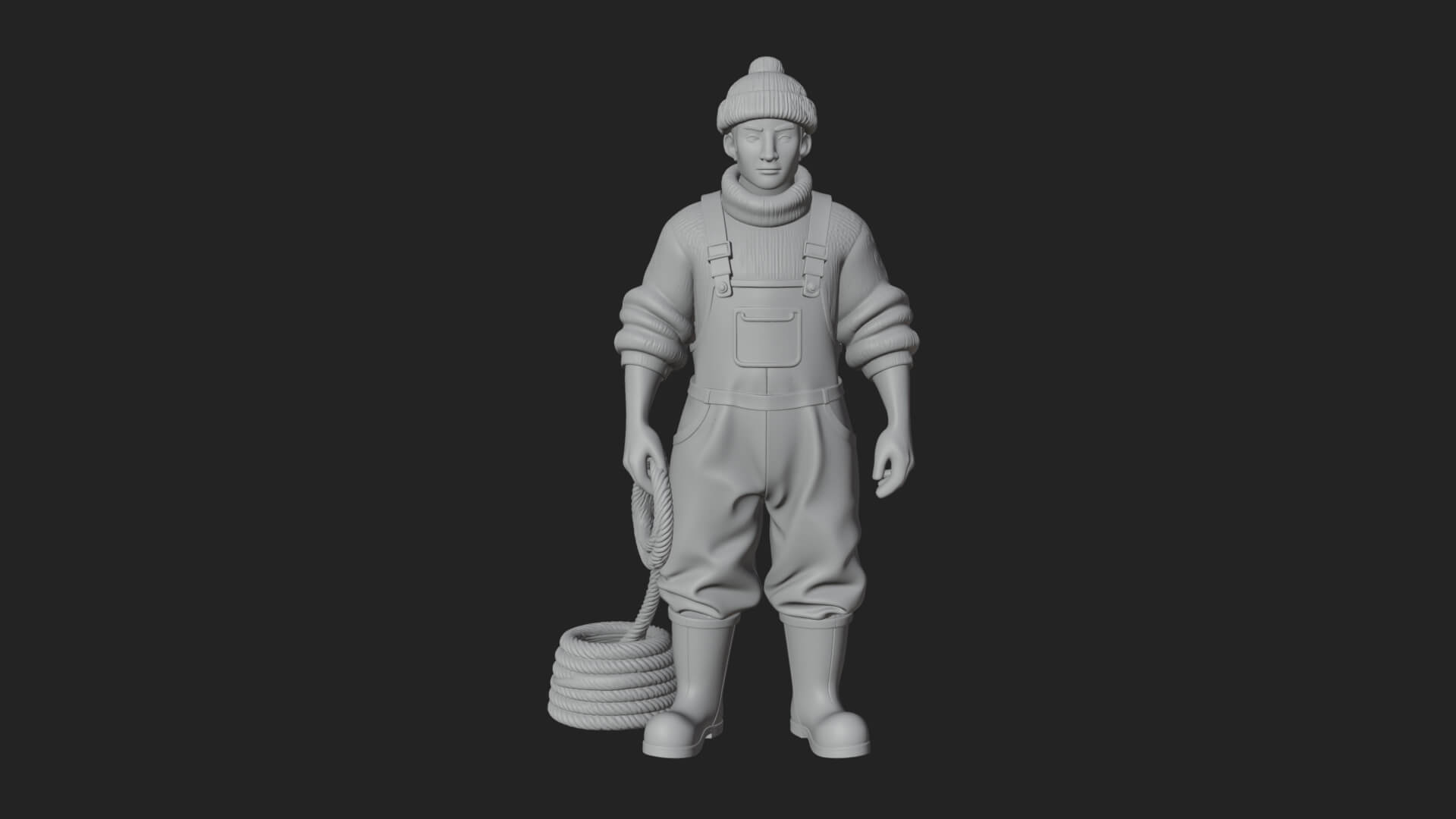Fisherman Man Statue Design 5 3D Print Model 3D Model
