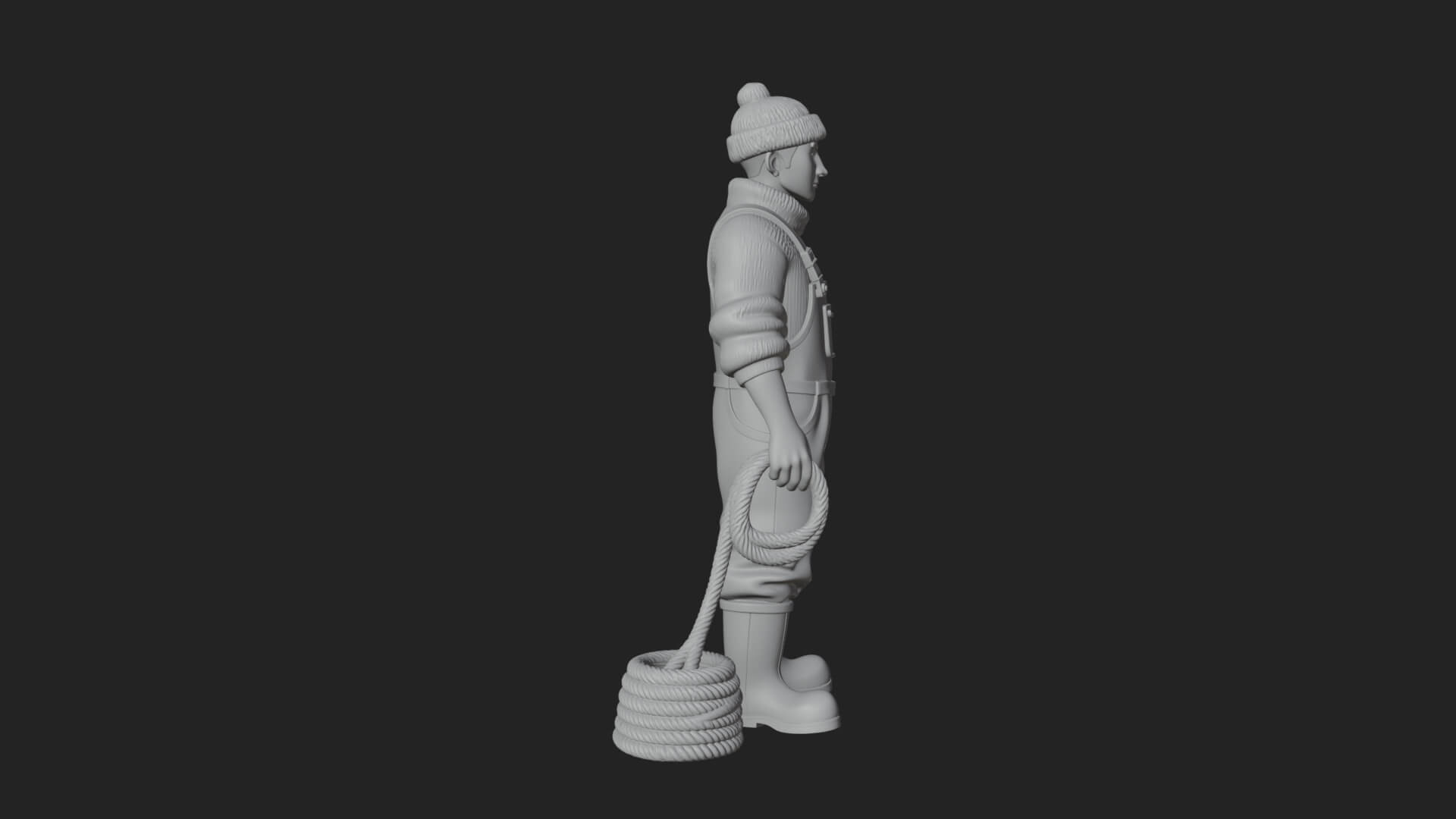 Fisherman Man Statue Design 5 3D Print Model 3D Model
