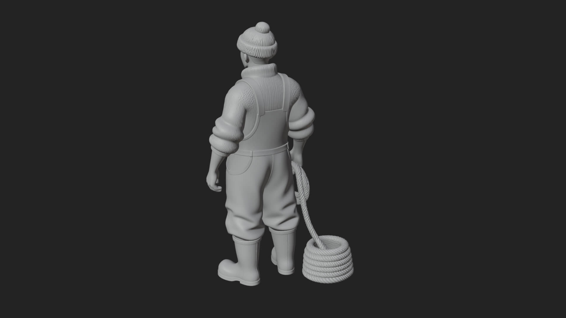 Fisherman Man Statue Design 5 3D Print Model 3D Model