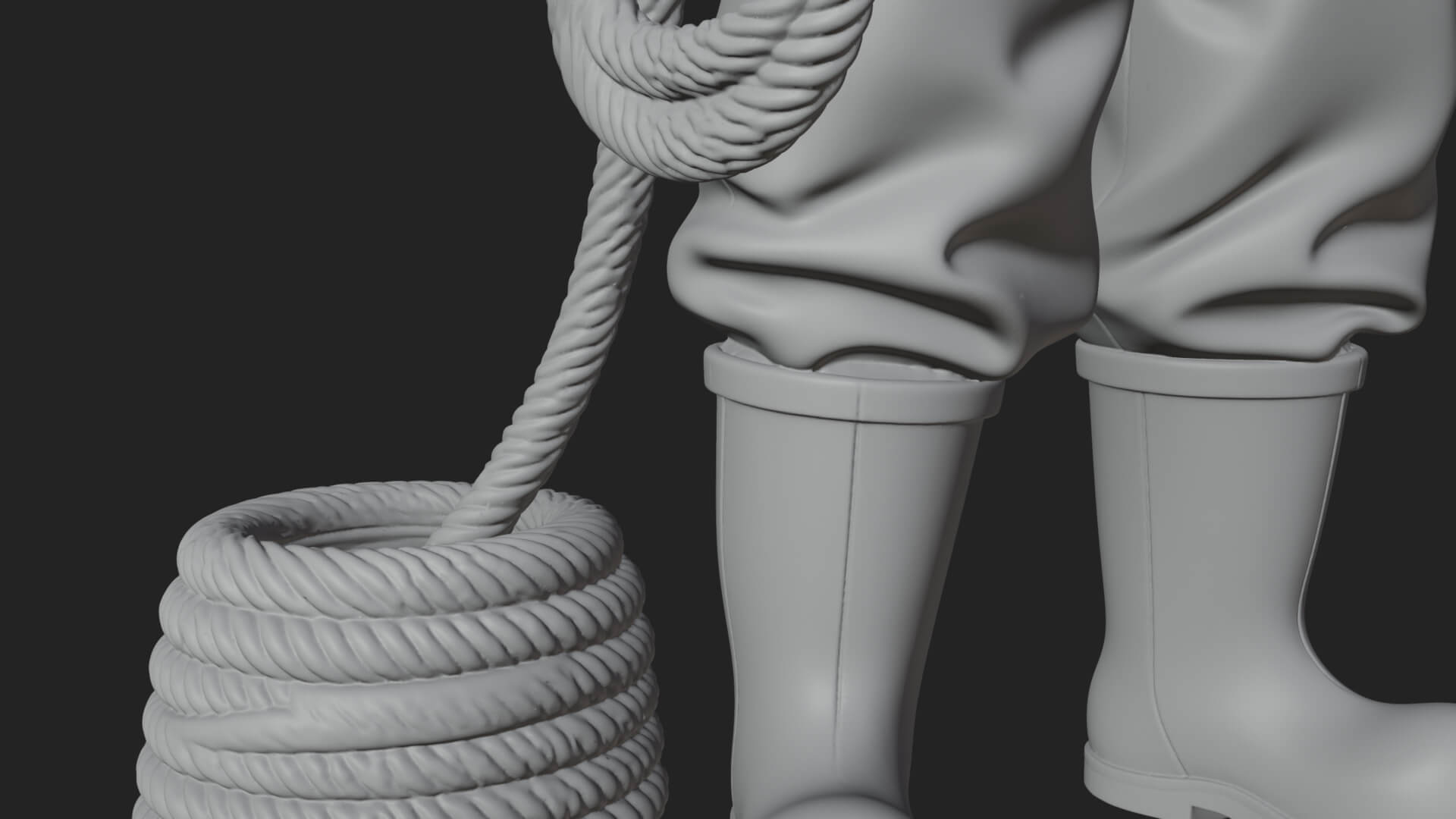 Fisherman Man Statue Design 5 3D Print Model 3D Model