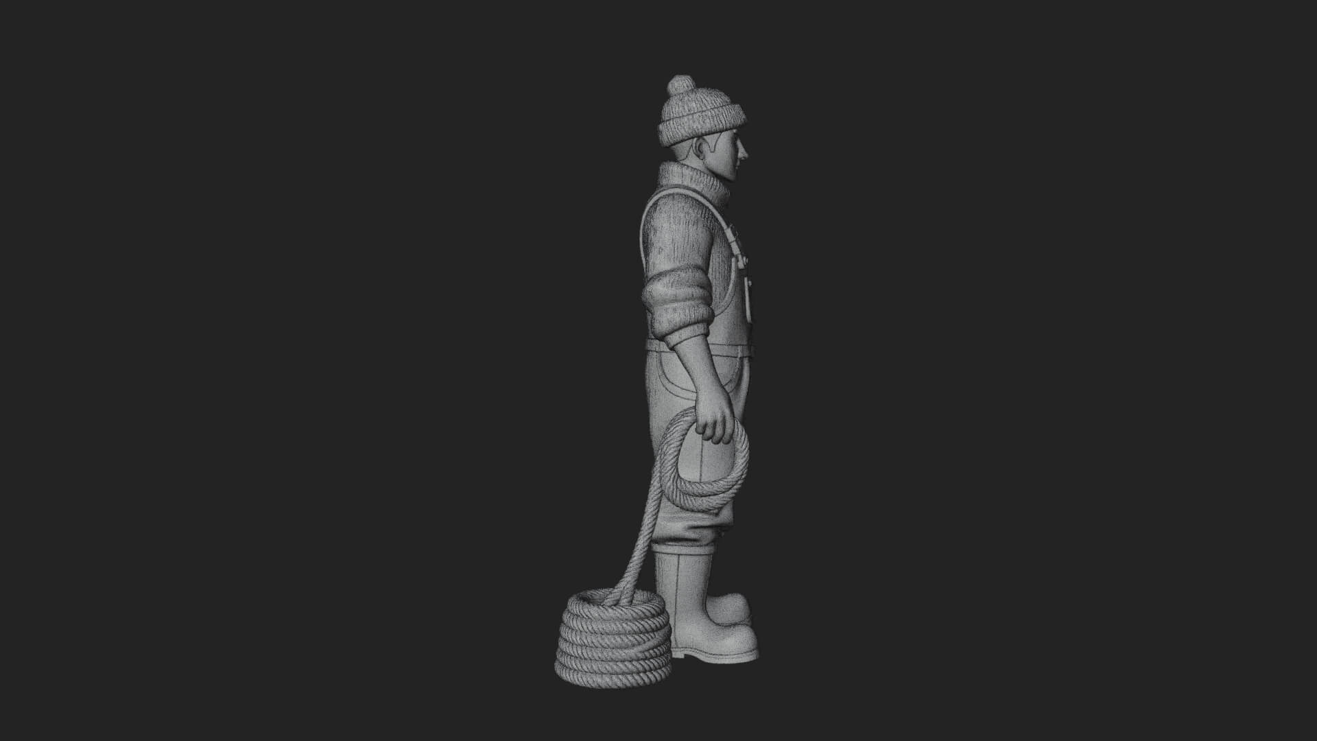 Fisherman Man Statue Design 5 3D Print Model 3D Model