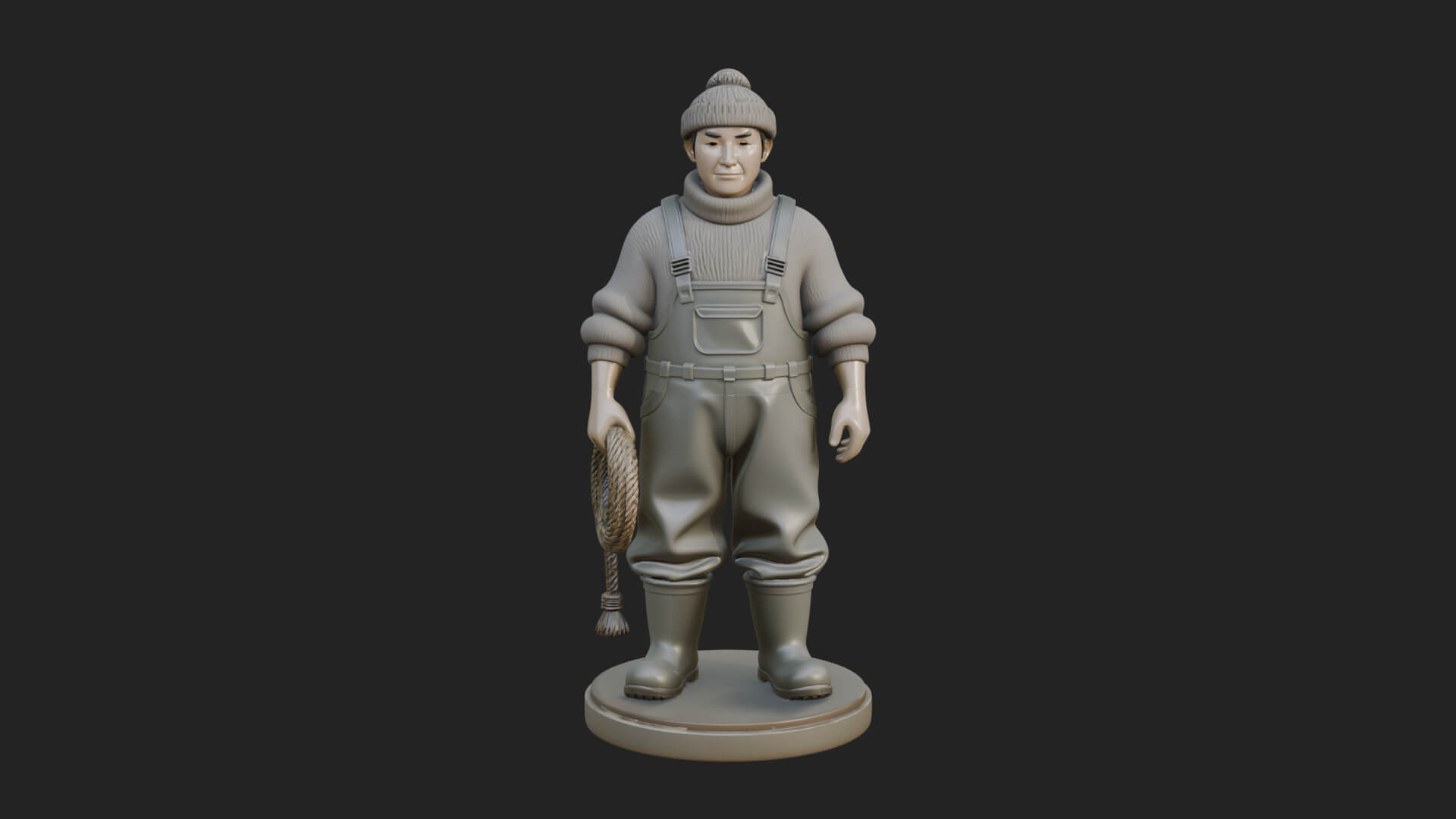 Fisherman Man Statue Design 6 3D Print Model 3D Model