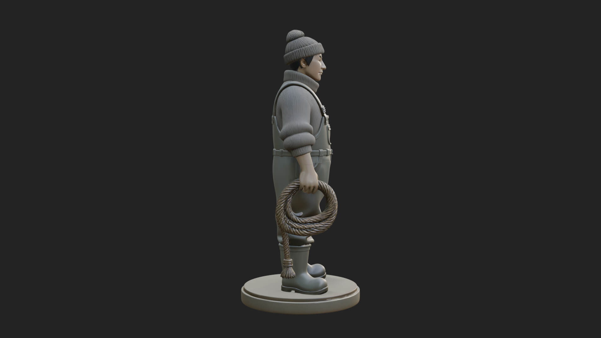 Fisherman Man Statue Design 6 3D Print Model 3D Model