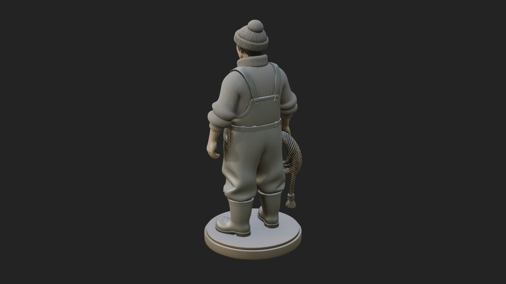 Fisherman Man Statue Design 6 3D Print Model 3D Model