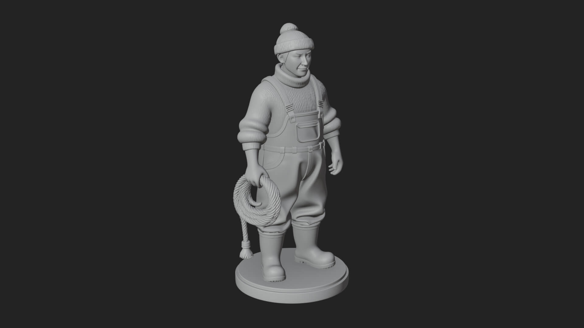 Fisherman Man Statue Design 6 3D Print Model 3D Model