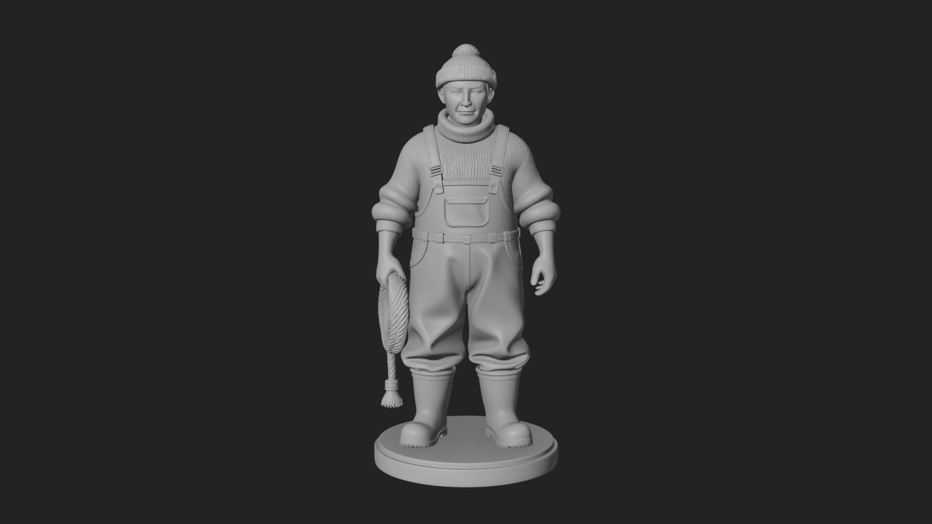 Fisherman Man Statue Design 6 3D Print Model 3D Model