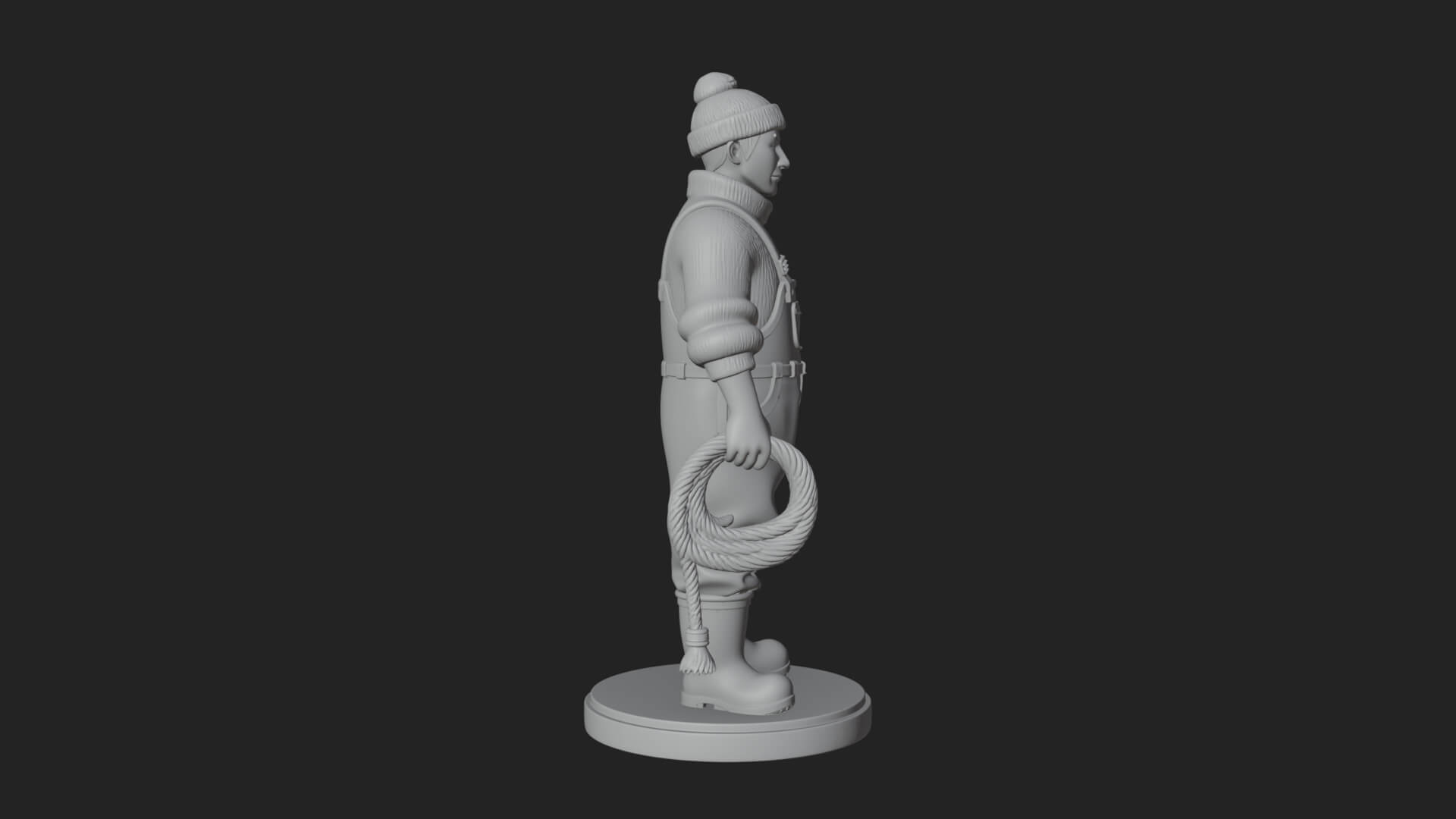 Fisherman Man Statue Design 6 3D Print Model 3D Model