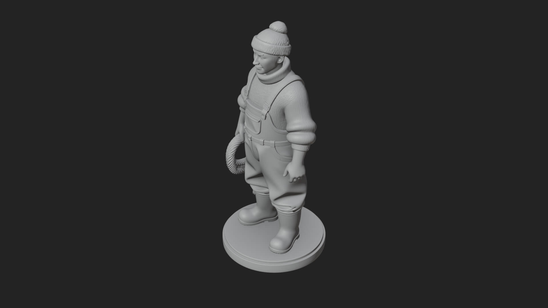 Fisherman Man Statue Design 6 3D Print Model 3D Model