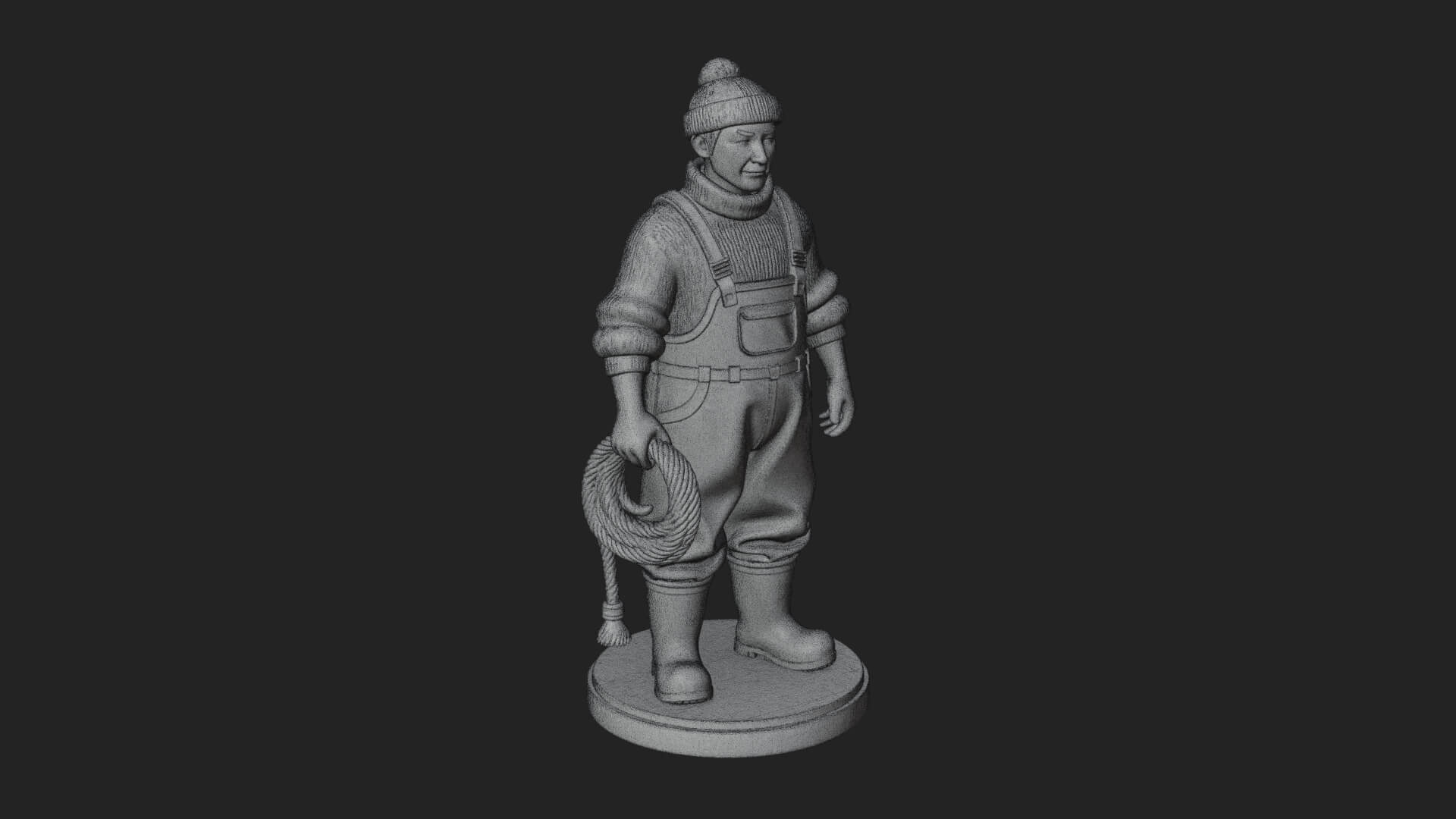 Fisherman Man Statue Design 6 3D Print Model 3D Model